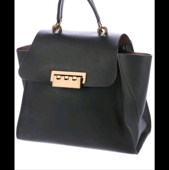 Zac Posen Black Satchel with Gold Accents - Picture 2 of 14